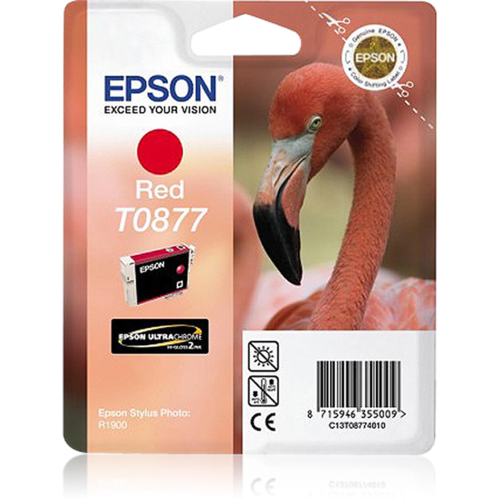 Epson T0877 - 11.4 ml - rosso - originale - blister - cartuccia d'inchiostro - per Stylus Photo R1900